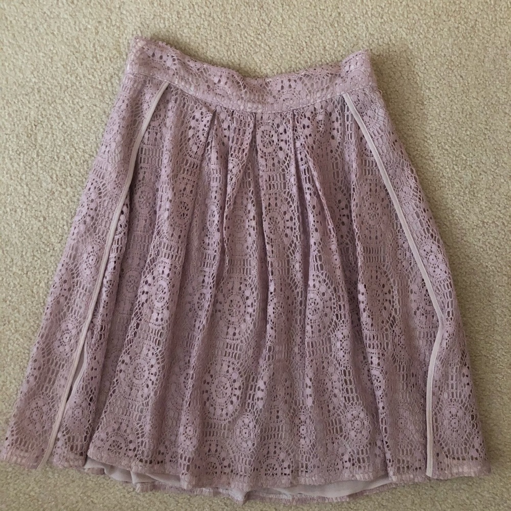 Indigo pink lace A Flair skirt